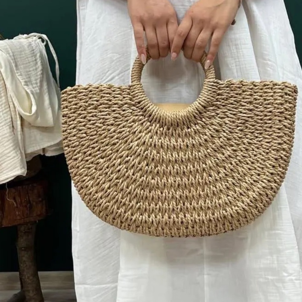 Tan Woven Beach Tote